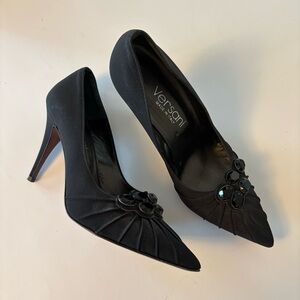 Versani Elegant Black Heels with Embellishments